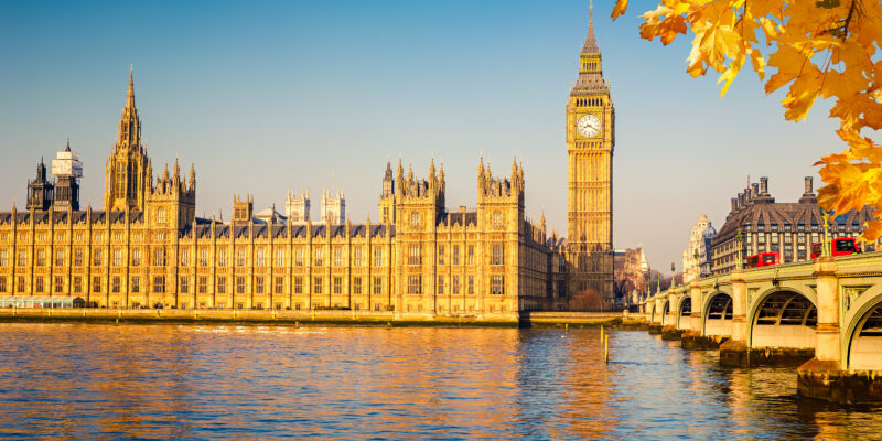 Big Ben and Houses of parliament in London, UK